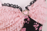 [EVIL TOOTH] Princess Rose Highness Heart-Shaped Diamond Buckle Ruffled-edge Bow Vintage-style Girlish Elegant and Cute Camisole Dress