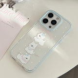 Summer Blue Edge Sweet Cartoon Puppy Jelly iPhone Case