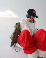 ピーチナッピングスリットインナーボクシーショートスリーブTシャツ