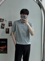 ASCLO Pigment Collar Short Sleeve Knit (5color)