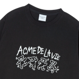 25SS ダンシングベアロゴロングスリーブTシャツ  ブラック