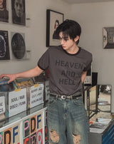 リンザー レタリング カラー マッチング ショート スリーブ Tシャツ