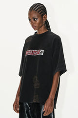 Washed Footprint Print Cotton Tee