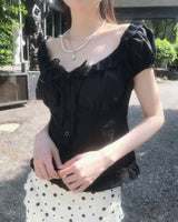 [ daily ] ロエルディープブラックスクエアパフbl