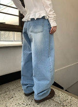 ヒルシウォッシングワイドデニムパンツ