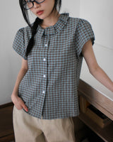 Tinbe Frill Check Short Sleeve Shirt