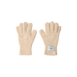 24FW BASIC LOGO LABEL POINT KNIT GLOVES BEIGE