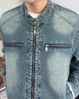Piece Washed Crop Denim Jacket