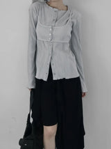 Nuad Pleated Bustier Blouse