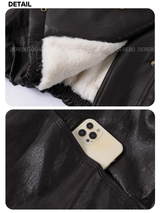 Custom Warm Fur Collar Leather Jacket