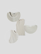 Mile Pigment Henley Sleeveless (4color)