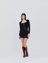 フックスクエアトップス(black)