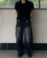 Doble two-way short sleeve cropped jacket