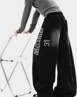Mershier Side Print Pigment Wash Wide Training Pants