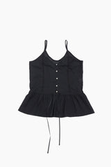 Lace gauze frill sleeveless