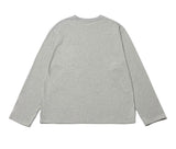 キャットガール & フラワー長袖Tシャツ - グレー