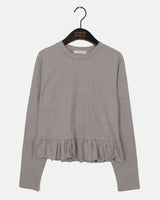Neis Frill Layered Round Long-Sleeved T-Shirt