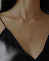 [White gold] ベーシック キュービック ネックレス(M)