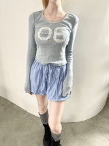 1474. Number lace track T (3color)