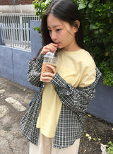 [unisex] サンキニオーバーフィトポケットチェックシャツ
