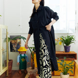ダブルリップシャツワンピース (Black)