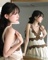 [ limited quantity / ♡made♡ ] enthea antique satin & lace short ops