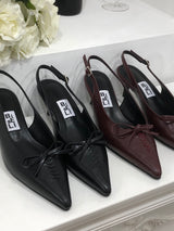 Ribbon Corset Slingback Heels
