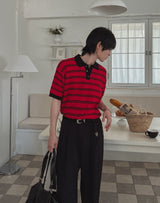 Iru Boucle Stripe Collar Knit
