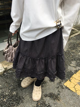 Ello Check Frill Midi Skirt (2c)