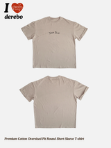 プレミアムコットンオーバーサイズフィットラウンド半袖Tシャツ