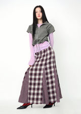 vintage check skirt red ver.