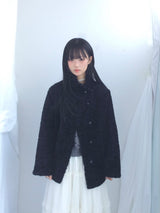 highneck puffy fur jacket