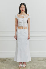 CINDY LONG SKIRT white