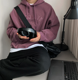 アーバンブルックリンエンブロイダリーピグメントウォッシングオーバーフィットフーディ