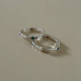 92.5 silver] Rainbow ring (1ea)