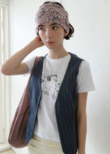Floral Two-way Hair Bandana_Pink&Grey