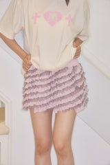 NIKO LACE CANCAN MINI SKIRT (PINK)