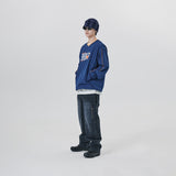 V NECK PIPING PULLOVER WARM UP
 - NAVY