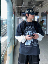 イシューズレイヤードオーバーロングスリーブTシャツ3C