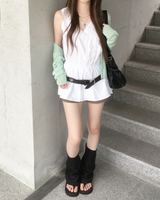 Deep V neck cardigan