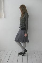 cut out wrap pleated skirt