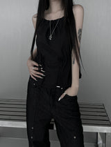 halterneck string nylon sleeveless (2color)