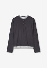 ROR ヘンリーネックレイヤードクロップTシャツ