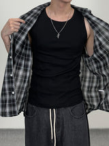 Linen check half shirts