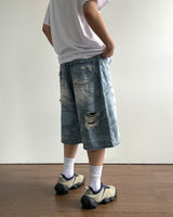 Blur Camo Bermuda Denim Pants