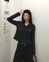 Tweety Frill Collar Polka Dot Long Sleeve T-Shirt