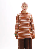 ハッピーラインズ ロングスリーブTシャツ_ベージュ