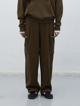 stitch cargo sweat pants