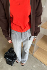 フォーシーズンスウェットジップアップ_BROWN