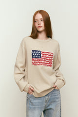 CHERRY USA GRAPHIC KNIT [BEIGE]